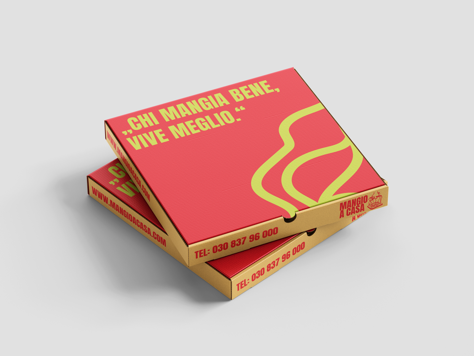 Mangio A Casa Pizzakarton-Verpackung
